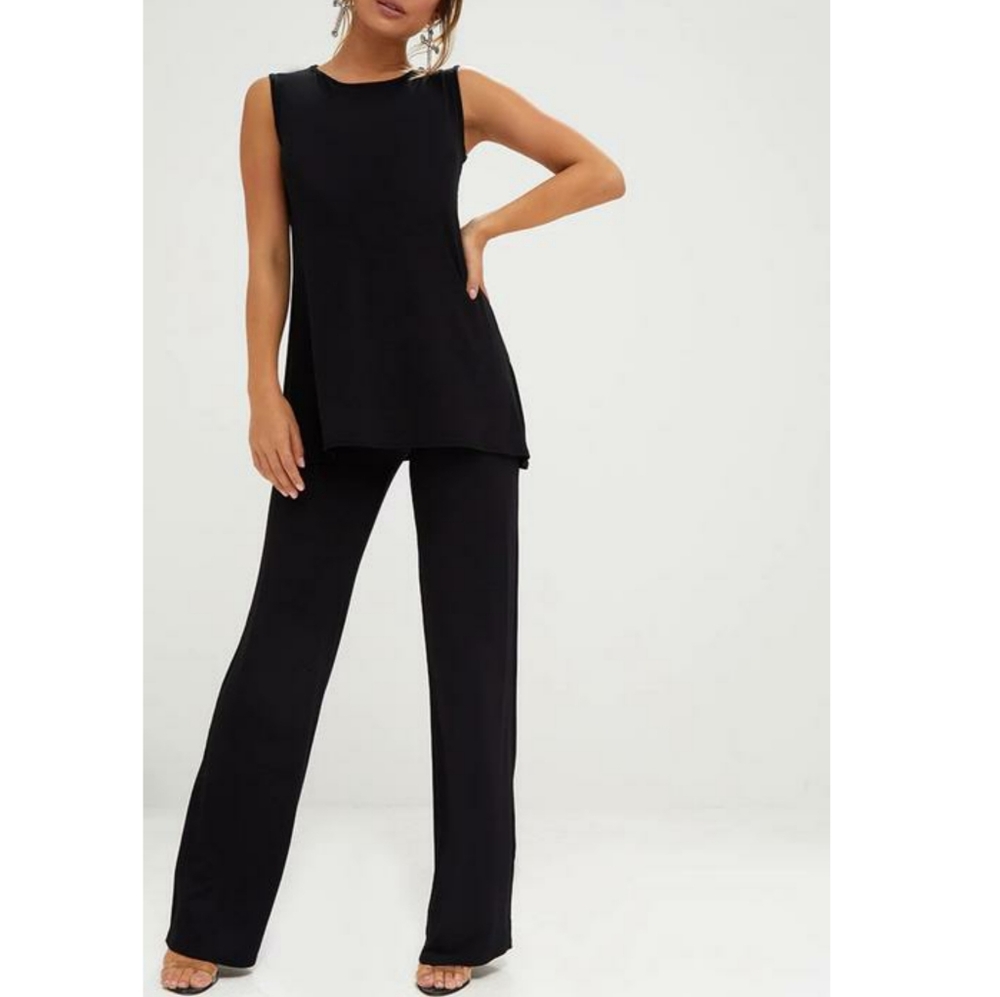 Longline Vest & Wideleg Set